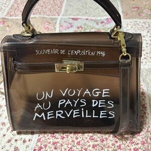 Chic Transparent Brown Crossbody Bag